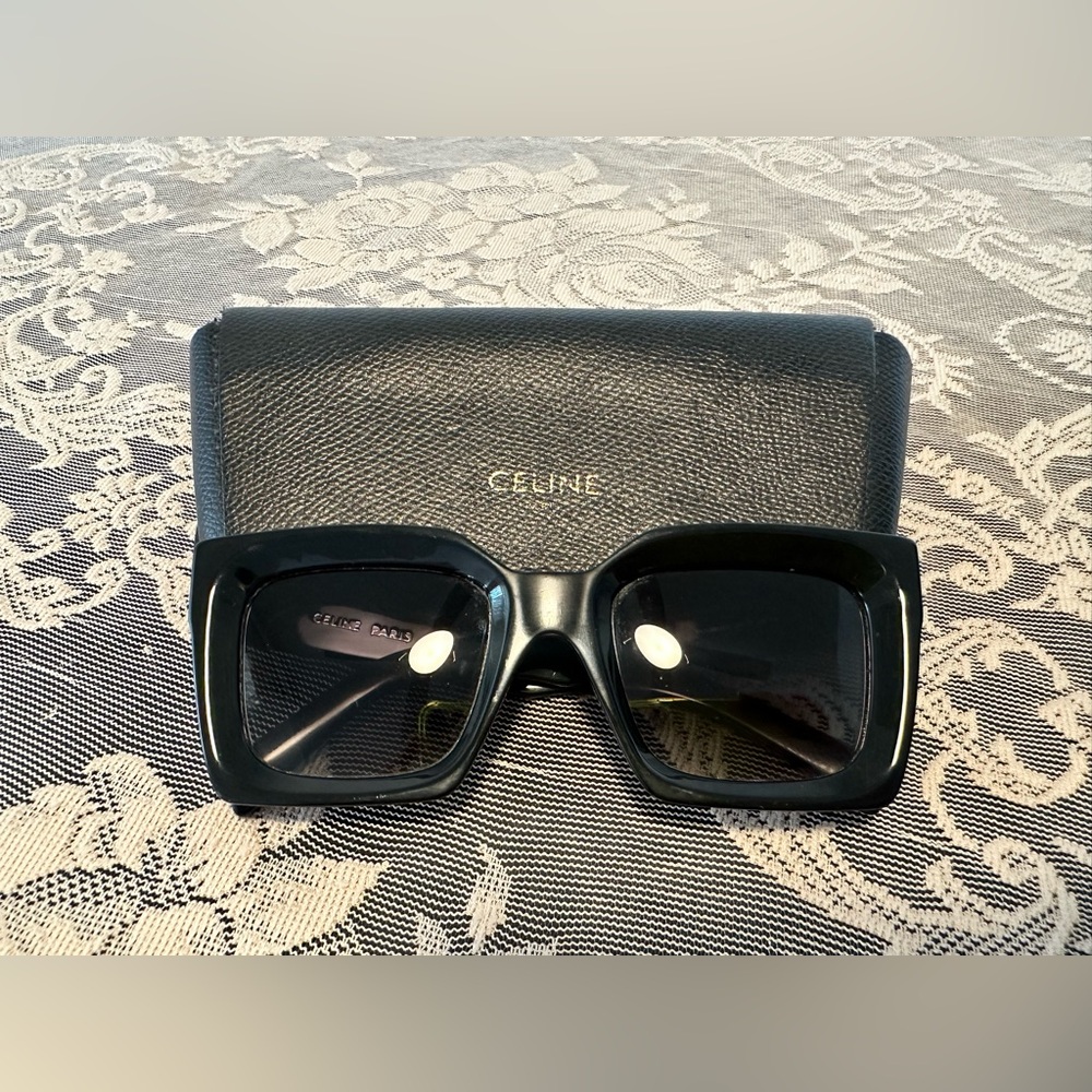 Celine Black Square Oversized Sunglasses with Gradient Lenses - Picture 2 of 5